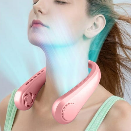 

Portable Hanging Fan Hands Free Bladeless Fan Operated Portable Stroller Fan Wearable Usb Desk Fan Personals Fan Leafless Rechargeable Headphone Design USB Powered Hanging Necks Fan 3 Speeds