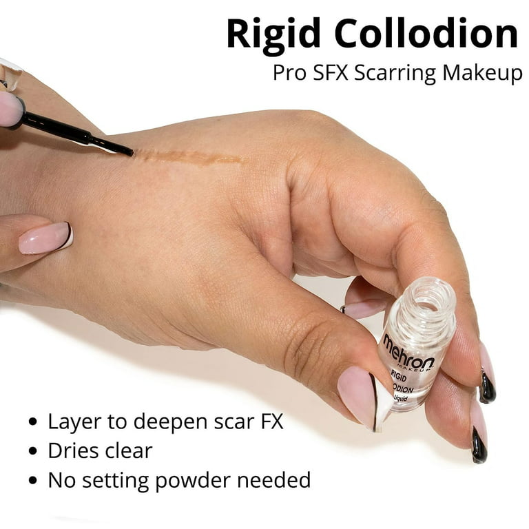 Mehron Makeup Rigid Collodion Scarring Liquid for Special Effects| Halloween| Movies- .125oz