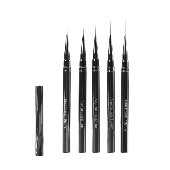 Nail Art Brush,Striping Brush Nail Liner Brush Nail Design Brush 6/9/12/15/18mm