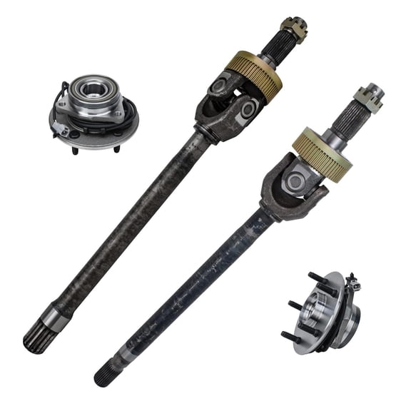 Detroit Axle - 4pc Front CV Axle Half-Shafts, Wheel Hub & Bearing Assemblies for 2000-2001 Dodge Ram 1500 4WD