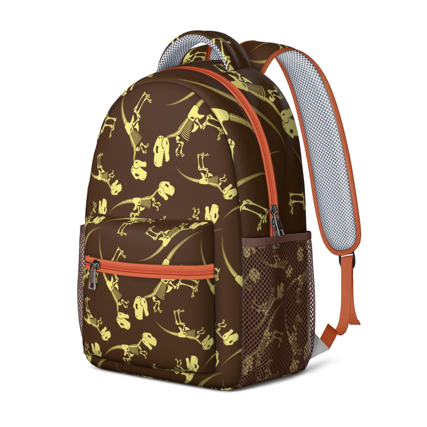 Colorful Dinosaur Lover Backpack - Breathable & Lightweight Student Bag with Hand-Drawn Dino Illustration