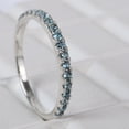 thumbnail image 5 of Aquamarine Half Eternity Band, Dainty Minimalist Band, 925 Sterling Silver Jewelry, Wedding Band, Match Birthstone, Promise Gift For Love, 5 of 5