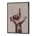 thumbnail image 3 of Designart 'Climber With Finger Pointing Up Sign' Modern Framed Canvas Wall Art Print, 3 of 5