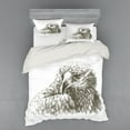 thumbnail image 2 of Ambesonne Black White Bedding Set 3 Pcs, Eagle Wildlife Art, Twin XL, Black White, 2 of 3