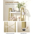 thumbnail image 4 of Ladder Shelf  Bookshelf Bookcase Freestanding Corner Storage Shelve With 2 Hooks For Home Office Living Room Kitchen Bedroom Industrial 11.8" D X 17.3" W 63" H White Bc19213g, 4 of 8