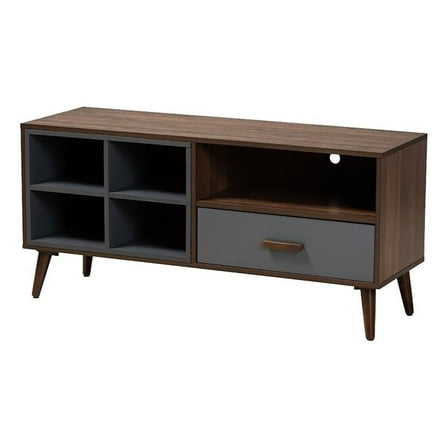 Bowery Hill Modern Wood TV Stand for TVs up to 47" with 1-Drawer in Walnut