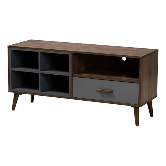 Bowery Hill Modern Wood TV Stand for TVs up to 47" with 1-Drawer in Walnut