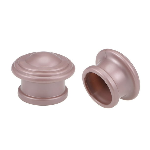 Curtain Rod Finial Plastic Cap End for 28mm Drapery Poles Pink Gold