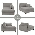thumbnail image 3 of UIXE Chaise Lounge Indoor Upholstered Corduroy Sofa with Left Armrest for Living Room Bedroom, Light Gray, 3 of 7