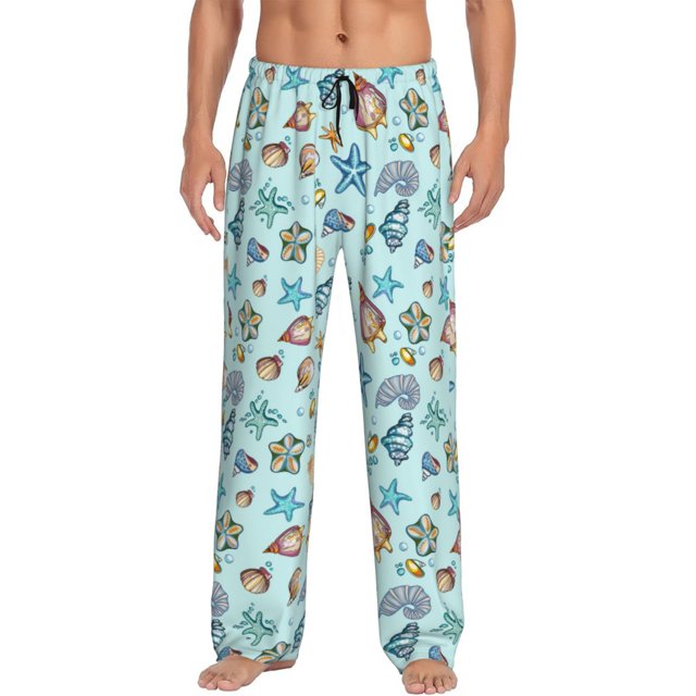 Balery Sea Shells 2 Pantalones de pijama para hombre, pijama ultraligero, pantalón de descanso-Large