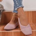 thumbnail image 5 of Domuza Women's Square Toe Knitted Flats Comfortable Softsole Slip On Ballet Flats summer Lightweight Casual Walking Work Shoes Pink 9（EU-42）, 5 of 5