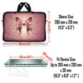 thumbnail image 3 of LSS 8-10.2 inch Neoprene Laptop Sleeve Bag Carrying Case with Handle and Adjustable Shoulder Strap - Pink Butterfly Floral, 3 of 3