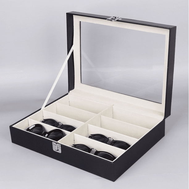 Estuche organizador de anteojos Vhermosa cuero 12 piezas negro AW-023