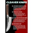 thumbnail image 2 of YOUSUNLONG Cleaver Knife 8 Inch Butcher Knife Japanese Hammered Damascus Steel, Natural Walnut Wooden Handle, 2 of 6