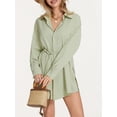 thumbnail image 5 of Yunliwuli Women Jumpsuit, Long Sleeve Turn-down Collar Button-down Shirt Bodysuit Streetwear, 5 of 9