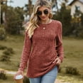 thumbnail image 4 of Defitshape Women's Long Sleeve Shirt Soft Tunic Top Cozy Winter Crew Neck Long Fashion Brushed Spring Tunics Red Small, 4 of 4