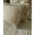 thumbnail image 5 of Decorative Beige 12"x20" (30x50 cm) Lumbar Pillow Cover, Burlap Bordered Lace, Beads & Sequins Embroidery Oblong Pillow, Solid Color Pattern Contemporary Style - Soraya, 5 of 5