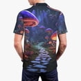 thumbnail image 3 of Balery Jungle Path Glowing Mushrooms Printed Men’s Short Sleeve Polo Shirt, Midweight Men's Shirt,Golf Polo shirts -Large, 3 of 8