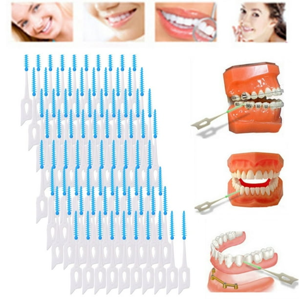 Greensen 80pcs/set Cure-Dents Jetables à la Mode Brosses Interdentaires Douces Outils de Soins Dentaires, Cure-Dents de Soins Dentaires, Cure-Dents Interdentaires