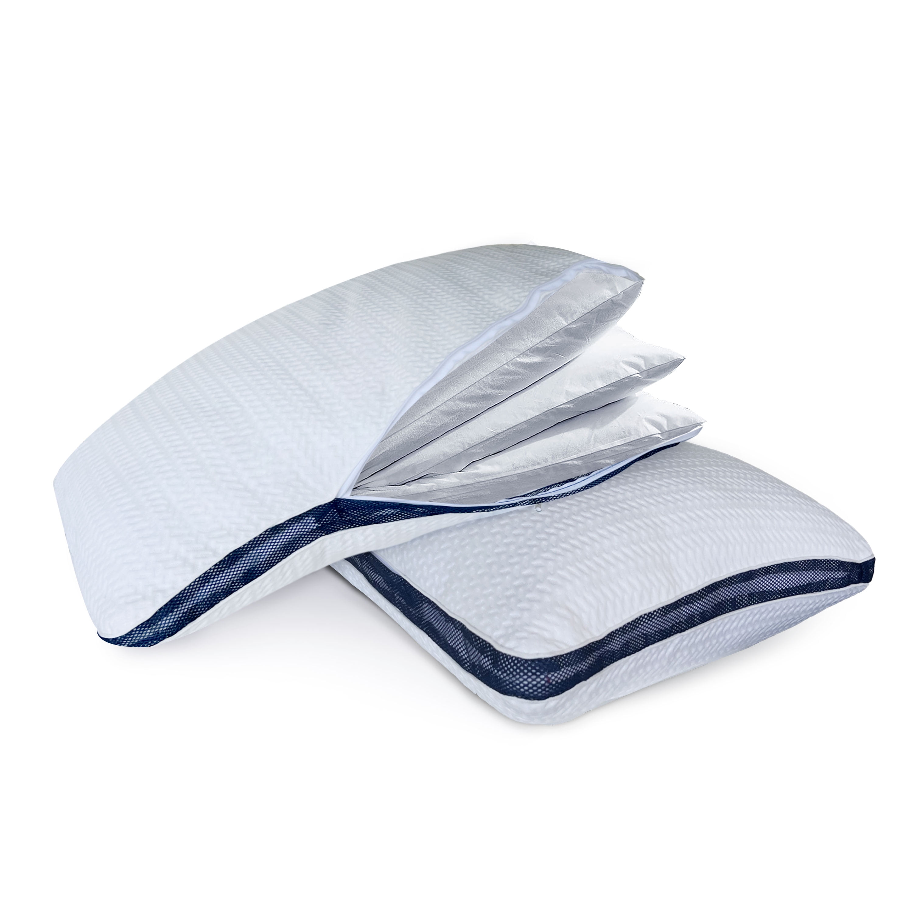 Rounuo 2 Sets Adjustable 3 Layer Bed Pillows for Sleeping Custom Pillow