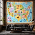 thumbnail image 6 of Illustrated United States Map Tapestry Wall Hanging, 6 of 7