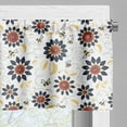 thumbnail image 3 of Ambesonne Bee Valance Pack of 2, Sunflowers and Funny Bees, 54"X12", Dark Blue Ruby Mustard, 3 of 5