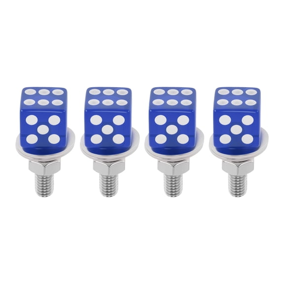 Unique Bargains Universal Motorcycle M6 License Plate Screws Cover 3.45 cm Anti Theft License Plate Screw Frame Bolt Kit Aluminum Alloy Blue 4 Pcs
