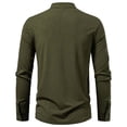 thumbnail image 4 of Dagegui Mens Lace Up Shirts Mock Neck Long Sleeve Ribbed T-Shirts Solid Color Casual Pullover Vintage Holiday Party Tee Tops Army Green M, 4 of 9