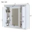 thumbnail image 2 of 35" Mirror Storage Cabinet, Modern Wall Mounted Medicine Cabinet with 3 Doors and Adjustable Shelves, Wood Bathroom Storage Organizer for Living Room, 2 of 9