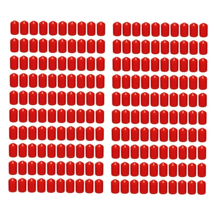 

100Pcs Rubber End Caps 9.5Mm ID PVC Round Tube Cap Cover Screw Thread Protectors Red