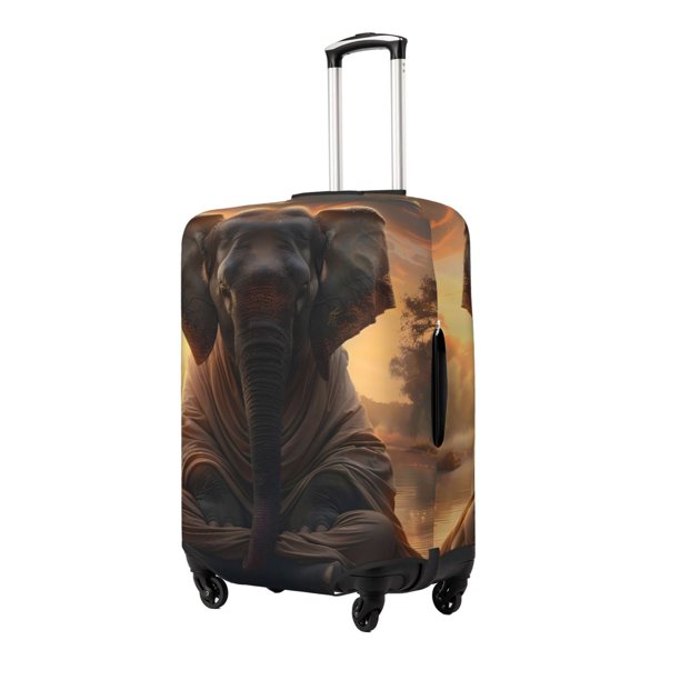 Balery Lake Meditating Elephant Funda de equipaje, fundas para maletas, elástica, lavable, protector de maletas, compatible con maletas de 18 a 32 pulgadas-Large