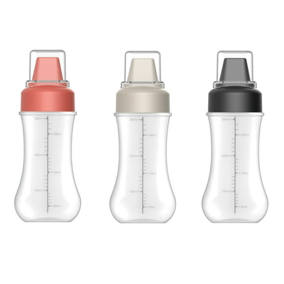 BRIGHTFUFU 3pcs 350ml botellas de compresión de plástico de 5 orificios Botellas de salsa dispensadores de condimentos