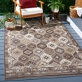 thumbnail image 3 of SAFAVIEH Sunrise Lara Geometric Reversible Indoor/Outdoor Area Rug, Ivory/Beige Brown, 4' x 5'7", 3 of 8