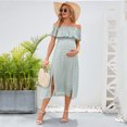 thumbnail image 4 of Maternity Dress Women's Off Shoulder Split A Line Casual Maxi Dress, 4 of 5