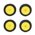thumbnail image 1 of RC Wheel Tires, Abrasion Resistant RC Rubber Tires Yellow 4Pcs  For 1/10 Off Road Vehicles, 1 of 8