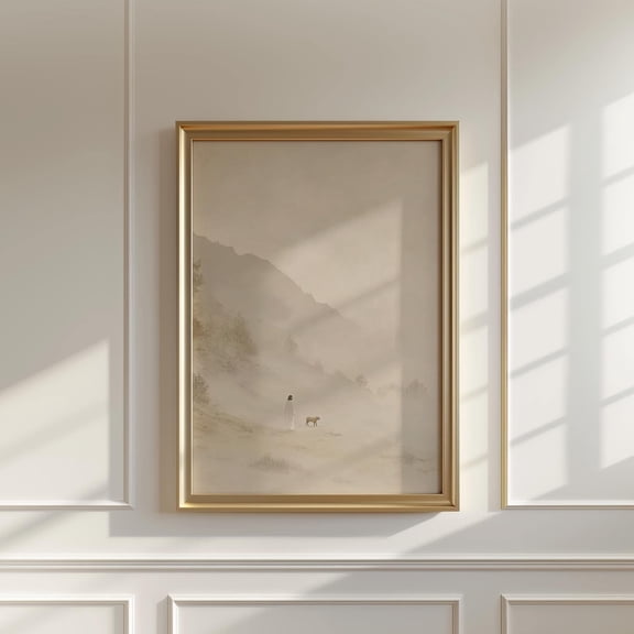 Jesus Leaves The 99, The Good Shepherd Artwork Vintage Christian Fine Art Print - Wall Decor For Home, Christian - 52 UNFRAMED Poster, Wall Art for Decor, Present, 8x12