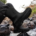 thumbnail image 6 of Xfvqtps Womens Mid-Calf Rain Boots Pull on Round Toe Waterproof Shoes for Gardening Camping Kitchen Daily Errands, 6 of 8