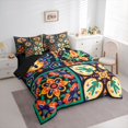 thumbnail image 3 of jejeloiu Watercolor Bohemian Flower 7-Piece Twin Bedding Sets,Rainbow Cartoon Floral Bedding Comforter Set For Adult Reversible, 3 of 8