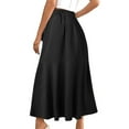 thumbnail image 3 of Womens Skirt Elastic High Waist Long Maxi Skirt Women Belt Lace Wrapped Buttocks Fishtail Skirt High Waisted Solid Color Irregular Half Length Skirt Ndbuld,Black,S, 3 of 4