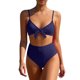 thumbnail image 2 of Trajes de baño para mujer, conjunto de traje de baño con cordones, estilo dividido, color sólido, informal, a la moda, para mujer, trajes de baño para mujer, traje de baño para mujer, trajes de baño d, 2 of 5