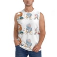 thumbnail image 2 of Lsque Animals in Transport Print Men's Cotton Blend Sleeveless Muscle Shirts (S-3XL)- Moisture Wicking, Odor Protection, UPF 30+,Small, 2 of 8