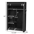 thumbnail image 4 of US-W] 64" Portable Closet Storage Organizer Wardrobe Clothes Rack with Shelves Black, 4 of 15