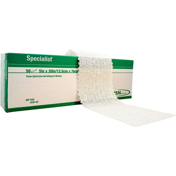 Specialist Plaster Splint 5 X 30 Inch Plaster of Paris White 7392, 50 Ct