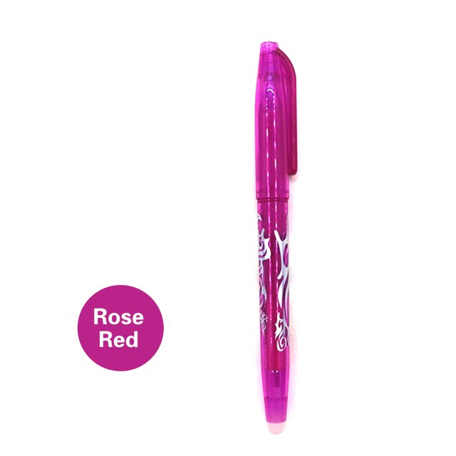 Mistaha Erasable Gel Ink Pen 0.5mm Tip in Rose Red - Rewrite Without Damaging Documents