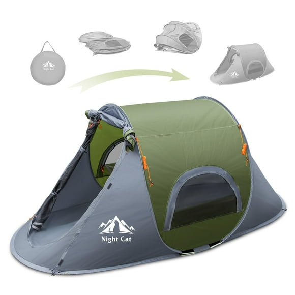 Tienda de campaña emergente Night Cat: Tienda para 1 persona Tienda para exteriores impermeable de fácil configuración instantánea