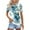 AF01-Cyan, variant on IYYVV Womens Tops Short Sleeve Plus Size Floral Graphic Polo Shirts V Neck Summer Casual Dressy Tees 2025 Button Down Blouses Mint Green L