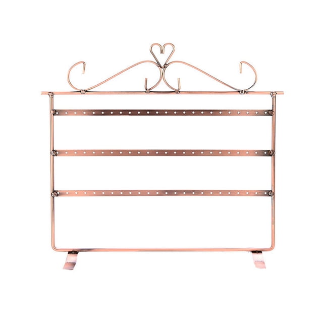 relayinert Earrings Holder Metal Ear Studs Hanging Rack Large Capacity Double Side Jewelry Storage Organizer Jewelries Stand for Home Bronze