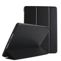iPad 9.7 Inch 5 6 Air 1 2 [iPad 5th 6th Air 1st 2nd ] A1893 A1954 A1822 A1823 A1566 A1567 A1474 A1475 A1476 Smart Trifold Lightweight Soft Silicone TPU Back Case - Black