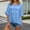 hwj# Blue1, variant on Huowey Women Casual Shirt Half Sleeve Round Neck Solid Color Blouse Loose Fit Oversized Breathable Summer Lightweight Basic Cozy Dressy Stylish Tops Dailywear,Blue,L