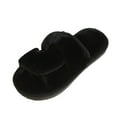 thumbnail image 2 of Willtoo Womens Slippers Open Toe House Fuzzy Slipper for Women Criss Cross Corduroy Shoes Indoor Outdoor Black 8 Wide, 2 of 6